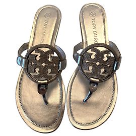 Tory Burch Sandali Metal Miller in pavè argento Argento