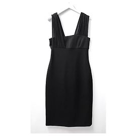 Versace Vestido preto com acabamento de chiffon Preto