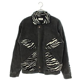 Céline * Celine by Hedi Slimane Zebra pattern switching denim jacket Black