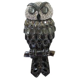 Valentino Imposing crystal brooch. Black