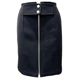 Hermès-*HERMES 22AW Zip-up Mini Skirt Tight Skirt-Black