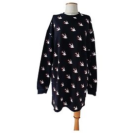 Robe Sweatshirt Oversize Alexander McQueen MCQ Noir Noir Multicolore