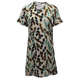 Marni Robe Droite Géométrique en Viscose Imprimé Multicolore Autre