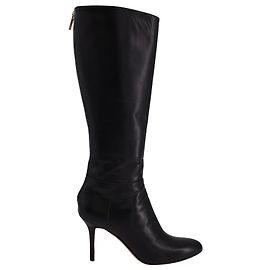 Jimmy Choo Grand Knee High Boots in Black Leather Black