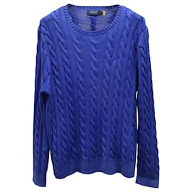 Ralph Lauren-Ralph Lauren Cable-Knit Sweater in Blue Cotton -Blue