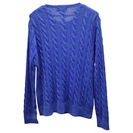 Ralph Lauren-Ralph Lauren Cable-Knit Sweater in Blue Cotton -Blue