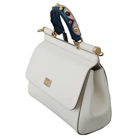 Dolce & Gabbana-DOLCE & GABBANA MISS SICILY sac Dauphine Hand Shoulder Borse en cuir blanc-Blanc