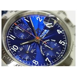 Autre Marque-TUDOR Prince Date Chronograph blue Arabic 79280 leather belt Specification Mens-Silvery