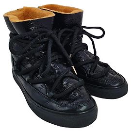 Inuikii Black Leather Boots Size 39 Black