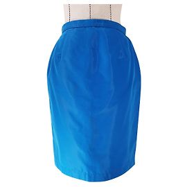 Saia Thierry Mugler azul de algodão e poliamida Azul