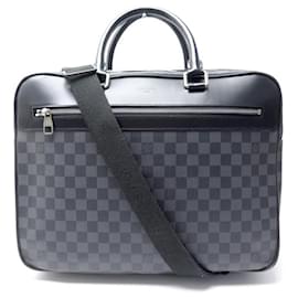 Louis Vuitton-LOUIS VUITTON OVERNIGHT BAG DAMIER GRAPHITE CANVAS N41004 MESSENGER BAG-Grey