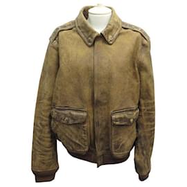 Ralph Lauren-NEW POLO JACKET RALPH LAUREN JACKET XL 48 BROWN LEATHER JACKET-Brown