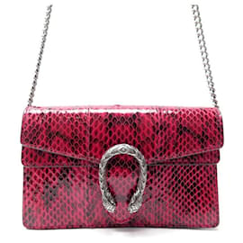 Gucci-NEUF SAC A MAIN GUCCI WALLET ON CHAIN MINI DIONYSUS 476432 PYTHON PURSE-Rouge