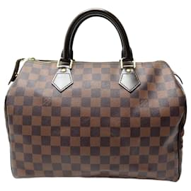 Louis Vuitton-Louis Vuitton Speedy Handbag 30 N41364 IN EBENE DAMIER CANVAS PURSE BAG-Brown