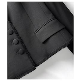 Dolce & Gabbana-Dolce & Gabbana Black Eyelash Fringe Trim Jacket-Black