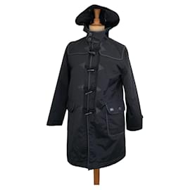 Burberry-Giant Check Duffle Coat-Black