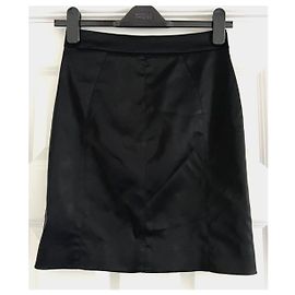 Dolce & Gabbana Saia preta de cetim com zíper aparente Preto