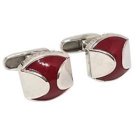 Bulgari * Gemelli Bvlgari argento rosso SV925 gemelli argento logo uomo39;s accessori BVLGARI Argento Rosso