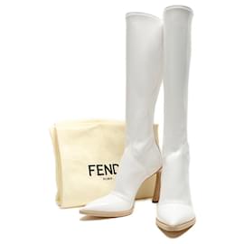 Fendi-*Beautiful Fendi neoprene long boots white 19AW ladies SIZE 37 Fendi-White