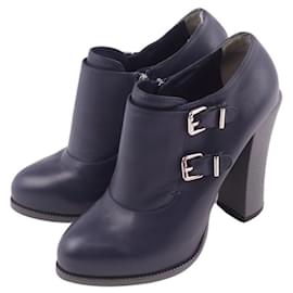 Fendi-* Fendi FENDI booties boots calf leather heel shoes shoes women&#39;s made in Italy navy size 39 (equivalent to 26cm)-Navy blue