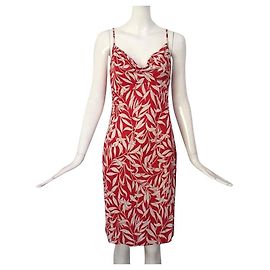 Diane Von Furstenberg Robe en soie DvF Anette, réédition vintage Blanc Rouge