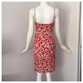 Diane Von Furstenberg-DvF Anette Seidenkleid, Vintage Neuauflage-Weiß,Rot