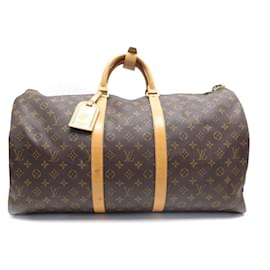 Louis Vuitton-Louis Vuitton Keepall Travel Bag 55 MONOGRAM CANVAS BROWN M41424 BAGS-Brown