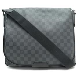 Louis Vuitton-LOUIS VUITTON DANIEL DAMIER GRAPHITE CANVAS MESSENGER SHOULDER BAG-Dark grey