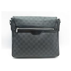 Louis Vuitton-LOUIS VUITTON DANIEL DAMIER GRAPHITE CANVAS MESSENGER SHOULDER BAG-Dark grey