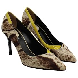 Fendi-Zapato de salón Fendi en punta en ante de pelo de becerro con estampado animal-Otro,Impresión de pitón