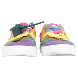 Off White-Off White Low Vulcanized Rainbow Sneakers in Multicolor Canvas-Other,Python print