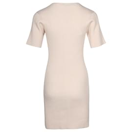 Stella Mc Cartney-Stella Mccartney Geripptes Strick-Minikleid aus beiger Baumwolle-Braun,Beige