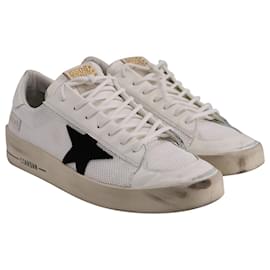 Golden Goose-Golden Goose Stardan Sneakers in White Leather and Mesh-White