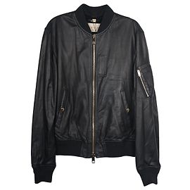 Burberry Blouson Bomber Brit en Cuir d'Agneau Noir Noir