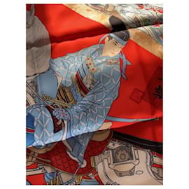 Hermès-Les Artisans d’Hermes scarf  90cm 100% soie-Red