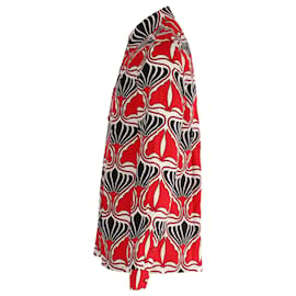 Prada-Camicia Prada a manica lunga stampata con bottoni sul davanti in cotone multicolor-Altro