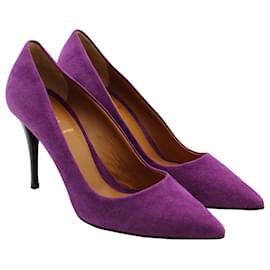 Fendi-Fendi Pointed Pumps in Purple Goat Suede-Purple