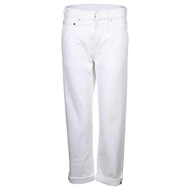 Dior-Dior Straight Cut Jeans in White Cotton -White