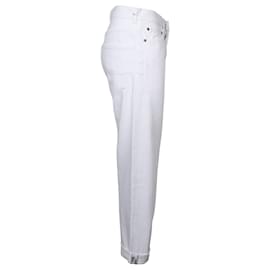 Dior-Jean coupe droite Dior en coton blanc-Blanc