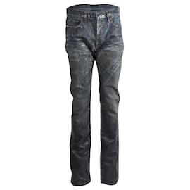 Vaqueros Dior Slim Waxed de algodón azul Azul