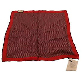 Gucci-Pañuelo cuadrado de bolsillo con estampado de monograma Gucci en seda roja-Otro