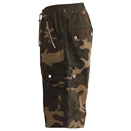 Balmain-Balmain Camouflage Cargo Shorts in Green Khaki Cotton-Green,Khaki