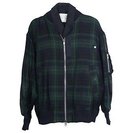 Sacai Checked Bomber Jacket in Multicolor Rayon  Other