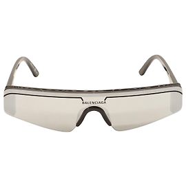 Balenciaga Ski Rectangle Sunglasses in Black Acetate Black