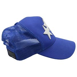 Amiri Men's Star Trucker Baseball Cap in Blue Polyester Blue