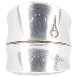 Gucci-Gucci Bamboo Wide Band Ring in Silver Metal-Silvery,Metallic