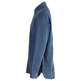 Tom Ford-Camicia Tom Ford a maniche lunghe con bottoni sul davanti in cotone blu-Blu