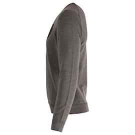 Gucci-Gucci Crewneck Sweater in Dark Grey Wool-Grey