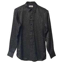 Saint Laurent-Camisa de lunares de seda negra de Saint Laurent-Negro