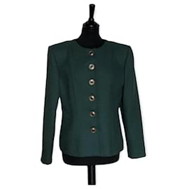 Veste en tweed Yves Saint Laurent Variation Vert Vert